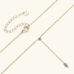 Moissanite Y-Shape Necklace – Marquise & Round Cut, 925 Silver