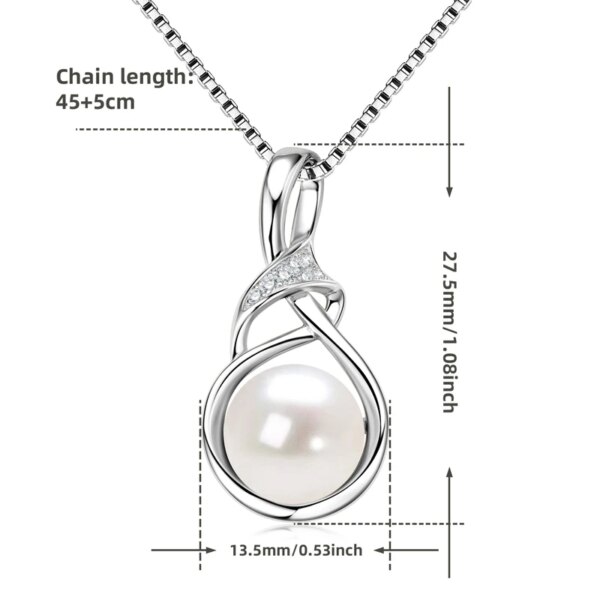 Tahitian Black Pearl & Moissanite Infinity Necklace – 925 Silver