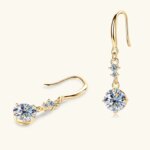 6.5mm D Color Moissanite Hook Earrings – 925 Silver