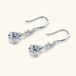 6.5mm D Color Moissanite Hook Earrings – 925 Silver