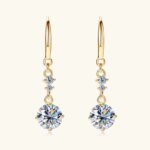 6.5mm D Color Moissanite Hook Earrings – 925 Silver