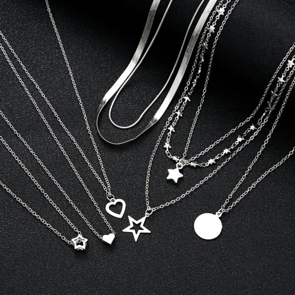9 Pcs Simple Choker Necklaces