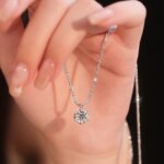 Moissanite Anheng med 6 Klør – GRA-sertifisert, 925 Sølv