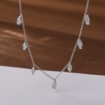 0.3CT Marquise Moissanite Halskjede – 925 Sølv, GRA-sertifisert