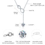 Anziw Infinity Moissanite Necklace – 925 Silver, D Color, Y-Shape