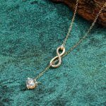Anziw Infinity Moissanite Necklace – 925 Silver, D Color, Y-Shape