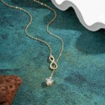 Anziw Infinity Moissanite Necklace – 925 Silver, D Color, Y-Shape