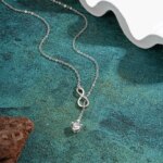 Anziw Infinity Moissanite Necklace – 925 Silver, D Color, Y-Shape