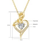 Szjinao Rose Heart Moissanite Necklace – 925 Silver