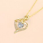 Szjinao Rose Heart Moissanite Necklace – 925 Silver