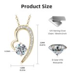 Lnngy Heart Pendant Moissanite Necklace – 6.5mm, 925 Silver