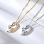 Lnngy Heart Pendant Moissanite Necklace – 6.5mm, 925 Silver