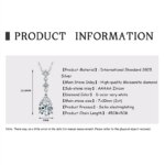 OXTAO 7x10mm 2.0ct Water Drop Moissanite Necklace – Adjustable, 925 Silver
