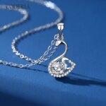 Pass Diamond Test Real 0.5CT Moissanite Swan Necklace GRA Certification S925 Silver Woman Wedding Necklace Premium Jewelry