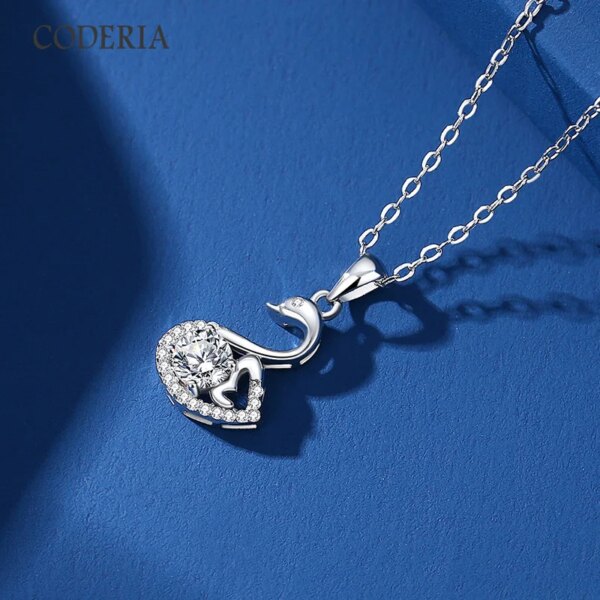 Pass Diamond Test Real 0.5CT Moissanite Swan Necklace GRA Certification S925 Silver Woman Wedding Necklace Premium Jewelry