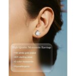 KNOBSPIN 2.0ct Moissanite Stud Earrings – 925 Silver, Lab-Grown Diamond