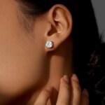 KNOBSPIN 2.0ct Moissanite Stud Earrings – 925 Silver, Lab-Grown Diamond
