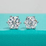 AnuJewel Moissanite Stud Earrings – 1/2/4CT Total, 925 Sterling Silver, Certified