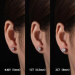 AnuJewel Moissanite Stud Earrings – 1/2/4CT Total, 925 Sterling Silver, Certified