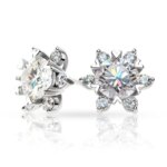 S925 Silver Moissanite Snowflake Earrings – 6-Claw Design
