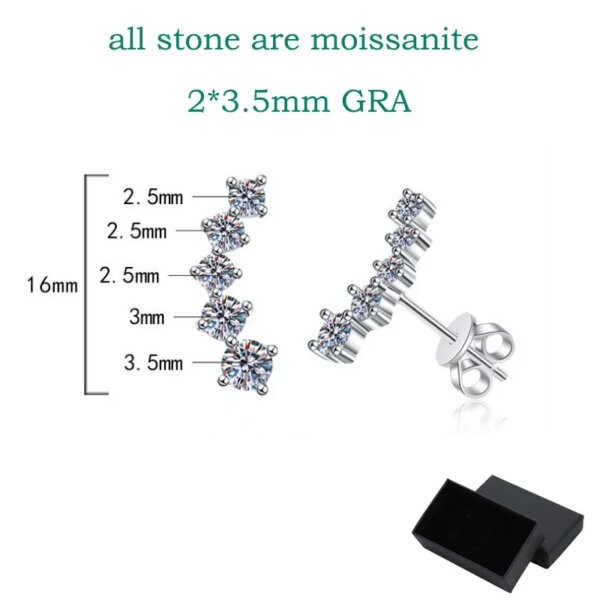 Smyoue 1.16CTTW Gradient Moissanite Stud Earrings – 925 Silver, GRA Certified