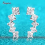 Smyoue 1.16CTTW Gradient Moissanite Stud Earrings – 925 Silver, GRA Certified