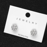 KNOBSPIN Moissanite Stud Earrings – D VVS1 Round, 18K White Gold Plated 925 Silver