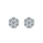 KNOBSPIN Moissanite Stud Earrings – D VVS1 Round, 18K White Gold Plated 925 Silver
