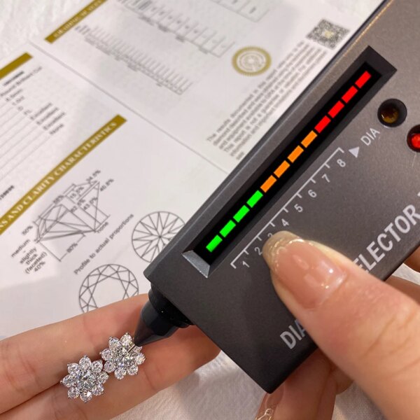 DW 0.5CT Moissanite Blomst Øreplugger – 925 Sølv