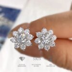 DW 0.5CT Moissanite Blomst Øreplugger – 925 Sølv