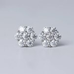 2.5/3/5mm Moissanite Cluster Flower Stud Earrings GRA Certified 925 Sterling Silver Party Wedding Earrings for Women Jewelry