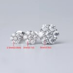 2.5/3/5mm Moissanite Cluster Flower Stud Earrings GRA Certified 925 Sterling Silver Party Wedding Earrings for Women Jewelry