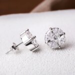 10mm Moissanite Star Cluster Stud Earrings – 925 Sterling Silver, Certified
