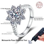 NeeTim 1–2CT Moissanite Eternity Flower Ring – Gold Plated 925 Silver