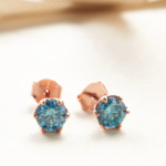 GRA Certified 0.5–1CT D Color Moissanite Stud Earrings – Gold Plated 925 Silver