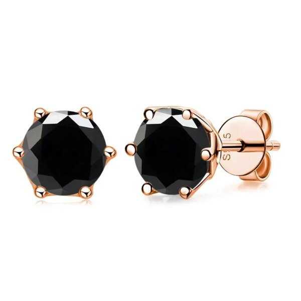GRA Certified 0.5–1CT D Color Moissanite Stud Earrings – Gold Plated 925 Silver