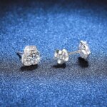 0.5CT Moissanite Camellia Earrings – Classic Elegant 925 Silver