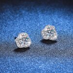 0.5CT Moissanite Camellia Earrings – Classic Elegant 925 Silver