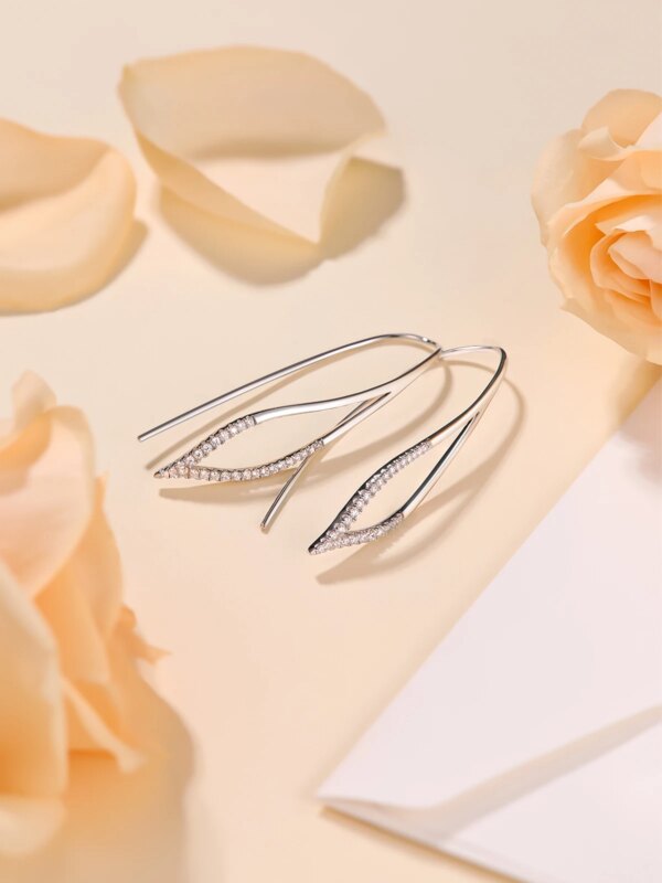 TYYL Moissanite Lange Wire-øredobber 925 Sølv