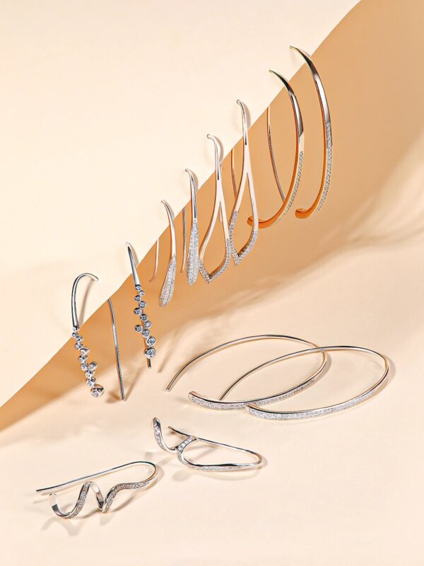 TYYL Moissanite Lange Wire-øredobber 925 Sølv
