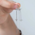 Lnngy Moissanite Stjerne Tassel Øredobber 925 Sølv