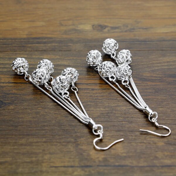 Vintage Elegant Delicate Light Hollow Balls Pendant Earrings For Women Exquisite Dangle Earrings Luxury Casual Party Jewelry