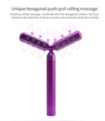KAKUSAN Y-Formet Vibrerende Ansikts- og Nakkemassasje Roller – 360° Rynkebehandling