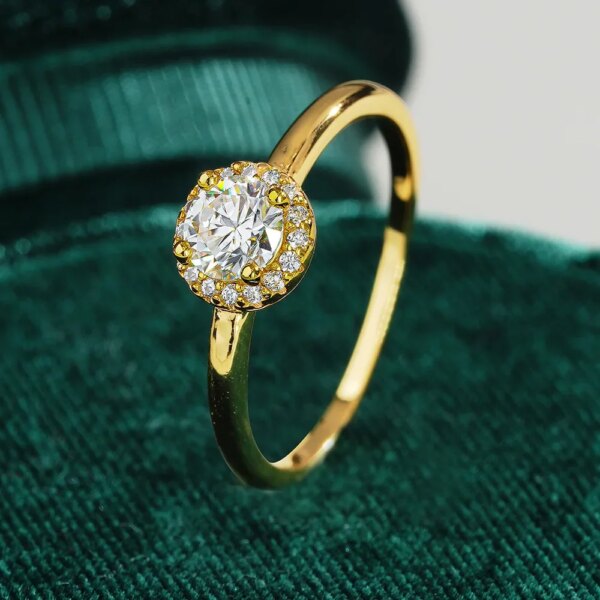 Moissanite Round Bag Diamond Ring for Women