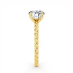 Classic Rope Round Solitaire 14K Yellow Gold Ring