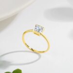 Princess Cut 1.0CT Moissanite Ring 14K Gold