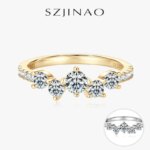 Full Star Moissanite Ring 0.87ctw D Color Bright Cutting