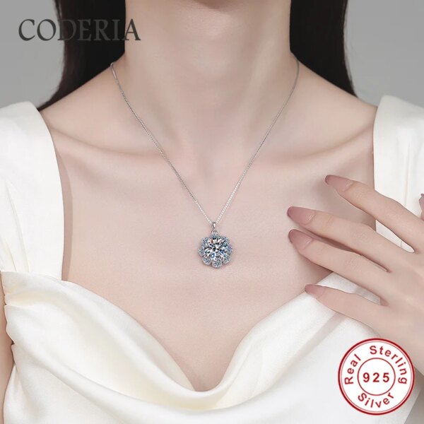 Sunflower Pendant Chain Moissanite Necklace 10 carat