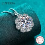 Sunflower Pendant Chain Moissanite Necklace 10 carat