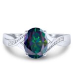 2CT Classic Pigeon Egg Dcolor Moissanite Circular Curve Ring